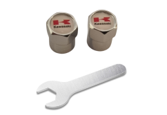 2 pcs KAWASAKI valve caps, silver valve covers