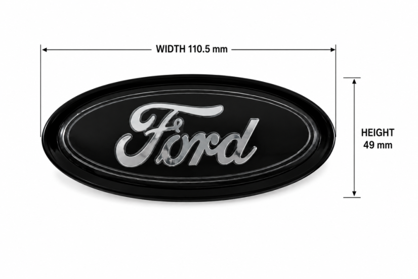 FORD emblem 1 10,5 x 49mm front or rear - glossy black