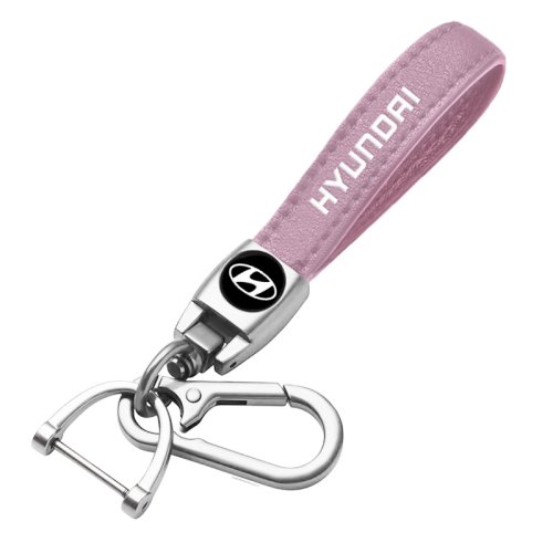 HYUNDAI key fob, keychain, pink leather