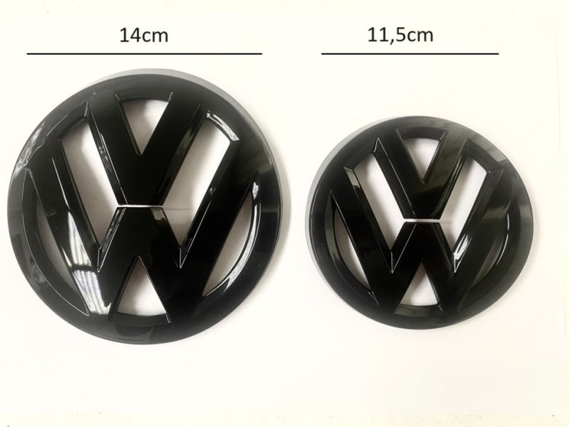 VW GOLF 7.5 MK7.5 (2018-2020) front and rear emblem, logo (14cm and 11,5cm) - glossy black