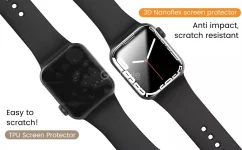 MOHAVE, protective glass 3D NanoFlex Screen Protector with installation kit for Apple Watch 44mm