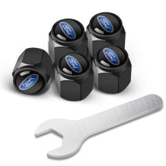 4 pcs FORD valve caps, black valve covers