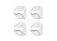 4 pcs SUBARU Protective cover for the door latch- silver