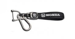 HONDA key fob, keychain black leather