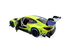 BMW M4 GTR kovinski model igrače luči baterije zvok 1:24 Zelena
