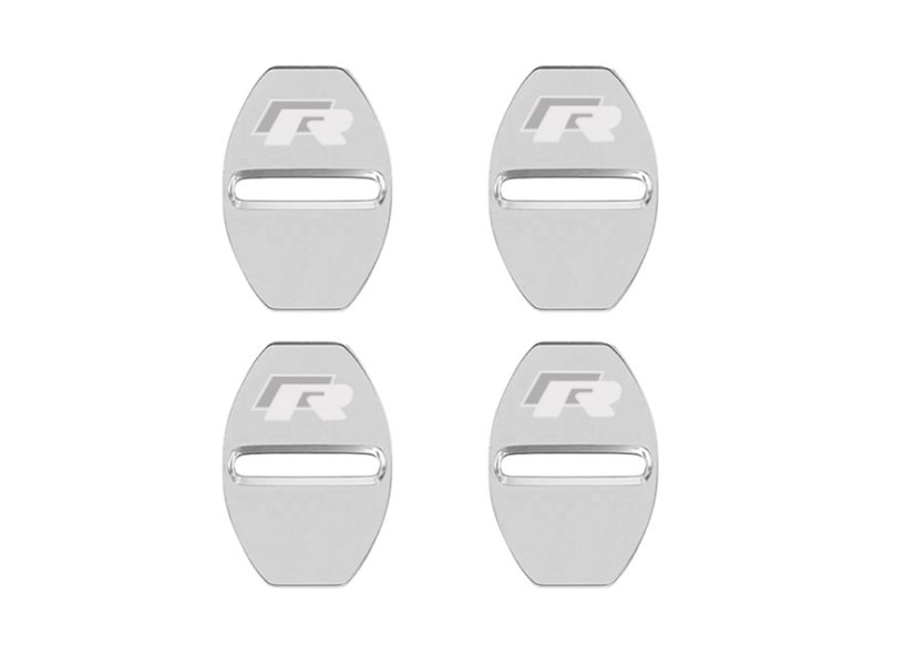4 pcs VOLKSWAGEN R LINE Protective cover for the door latch- silver