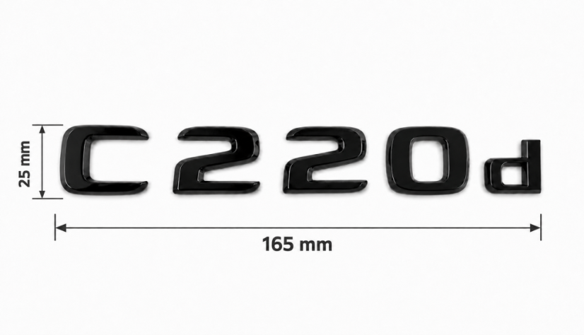 Mercedes lettering C220d- glossy black 165 mm