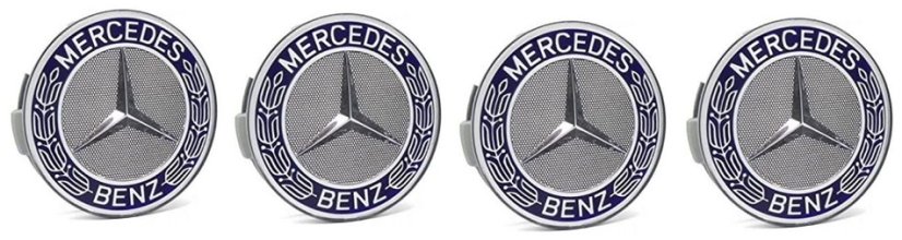 4pcs Wheel center caps MERCEDES BENZ 75mm dark blue chrome A1704000025